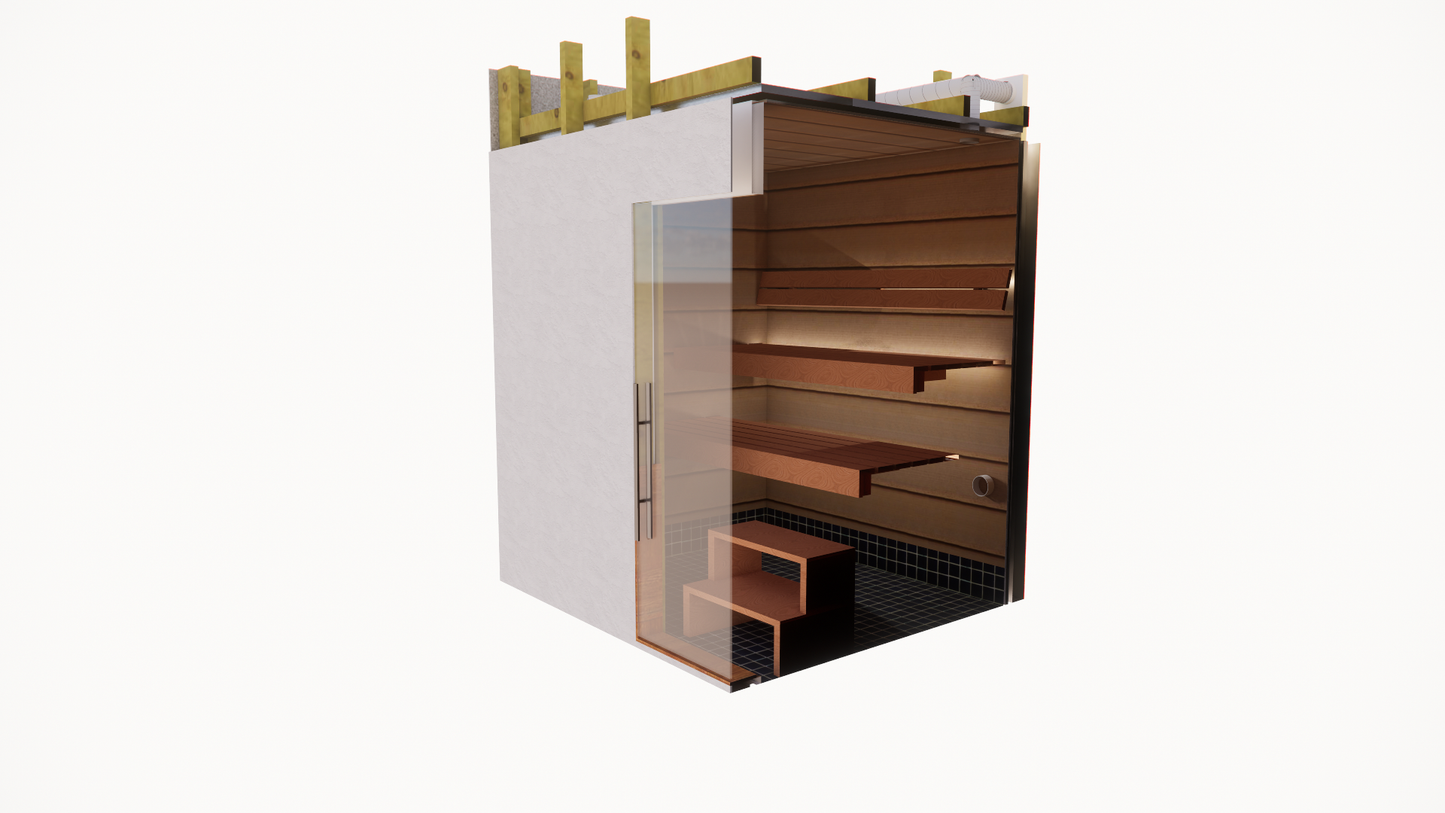Small custom sauna design (up to 50 sq ft)